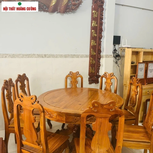 Bộ bàn ăn 8 ghế 1 bàn gỗ giá tỵ 01